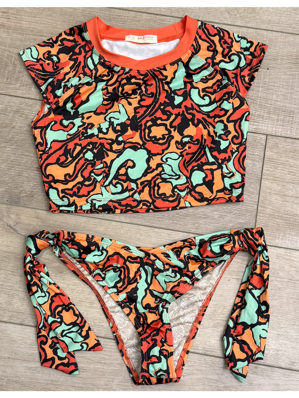 FREE PEOPLE FP BEACH FREE-EST SONNY CROPPED TOP RENEE BIKINI BOTTOMS SWIMSUIT S - Picture 2 of 9